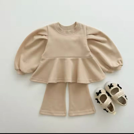 Peplum long sleeve set